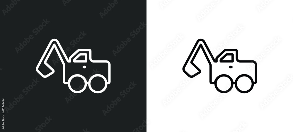 Poster loader outline icon in white and black colors. loader flat vector icon from construction tools colle