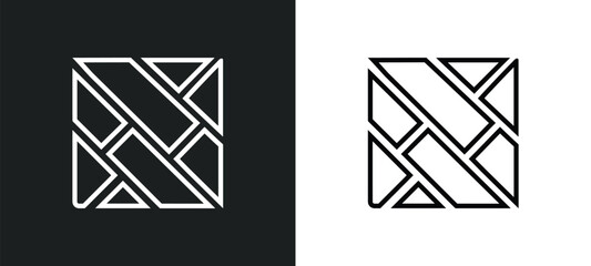 parquet outline icon in white and black colors. parquet flat vector icon from construction tools collection for web, mobile apps and ui.