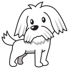 Cartoon character cute dog for design.