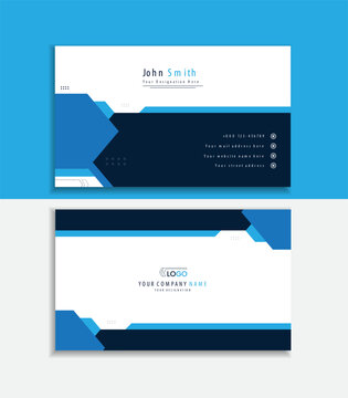 Professional and modern business card creative design with minimal abstract shapes