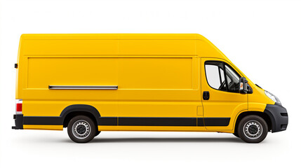 Cargo transportation in a yellow van 3D for courier delivery.