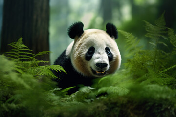 Obraz na płótnie Canvas close-up photo of a Pandas