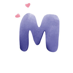 letter M a shape of a heart