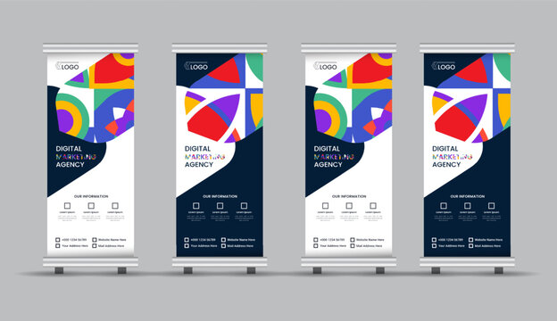 Creative digital marketing agency, sale or rent rollup banner design