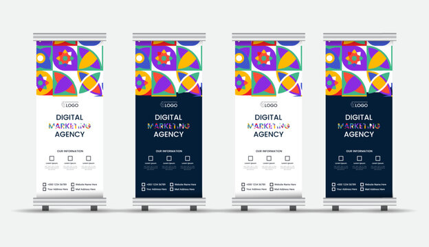 Creative digital marketing agency, sale or rent rollup banner design