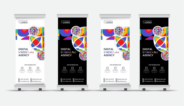 Creative digital marketing agency, sale or rent rollup banner design