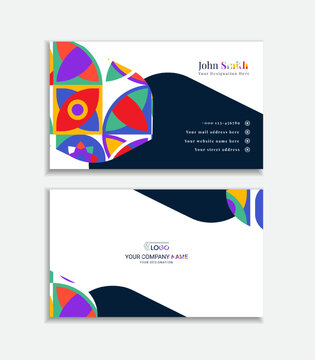 Professional and modern business card creative design with minimal abstract shapes