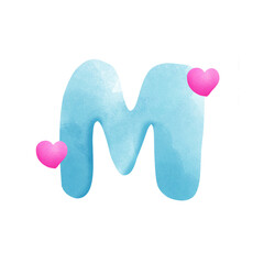 Letter M with hearts