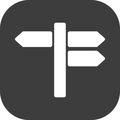 road signs icon in black square.