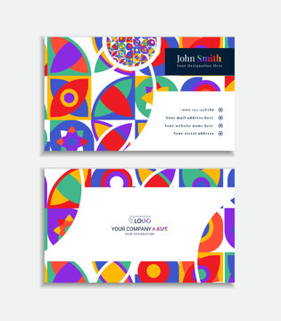 Professional and modern business card creative design with minimal abstract shapes