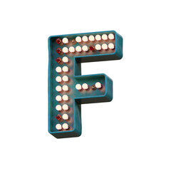 Retro Marquee Lights 3D Alphabet or PNG Letters