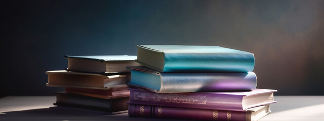 Vivid Wisdom: Colorful Books on a Table