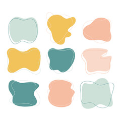 set of  liquid abstract shape vector