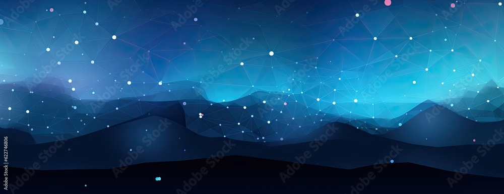 Poster technology based background with blue dots generative ai