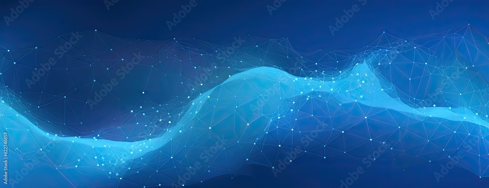 Poster blue abstract digital background data generative ai