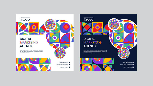 Digital marketing agency and buy sell social media promotional simple and creative post design