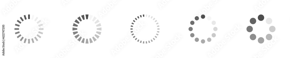 Poster download sign set. load icons set. load system. data load. loading bar. froze computer. vector stock