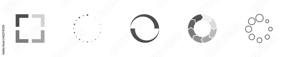 Poster download sign set. load icons set. load system. data load. loading bar. froze computer. vector stock