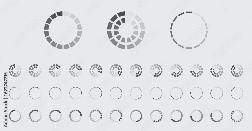 Fototapete circular loading buffering icons vector set video ready for animation gif all keyframes frames bufri