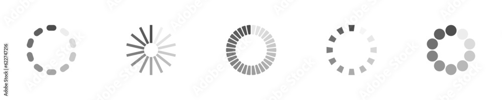 Poster download sign set. load icons set. load system. data load. loading bar. froze computer. vector stock