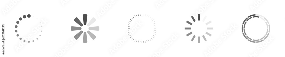 Poster download sign set. load icons set. load system. data load. loading bar. froze computer. vector stock