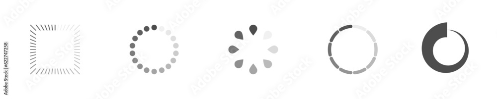 Poster download sign set. load icons set. load system. data load. loading bar. froze computer. vector stock
