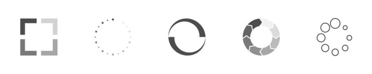 Download sign set. Load icons set. Load system. Data load. Loading bar. Froze computer. Vector stock illustration. Vector illustration. Vector illustration