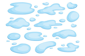 set various shapes of water droplets vector design