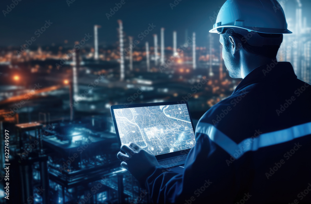 Poster engineer using data and control networking for sustainable energy, smart industry 4.0 technology con
