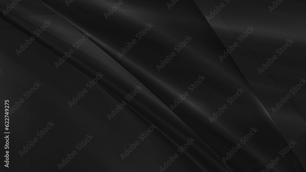 Poster abstract black background with smooth lines in 3d rendering for posters concept
