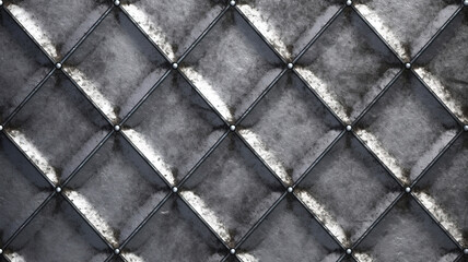 Seamless old worn scratched iron crosshatch diamond plate sheet metal background texture. Generative Ai