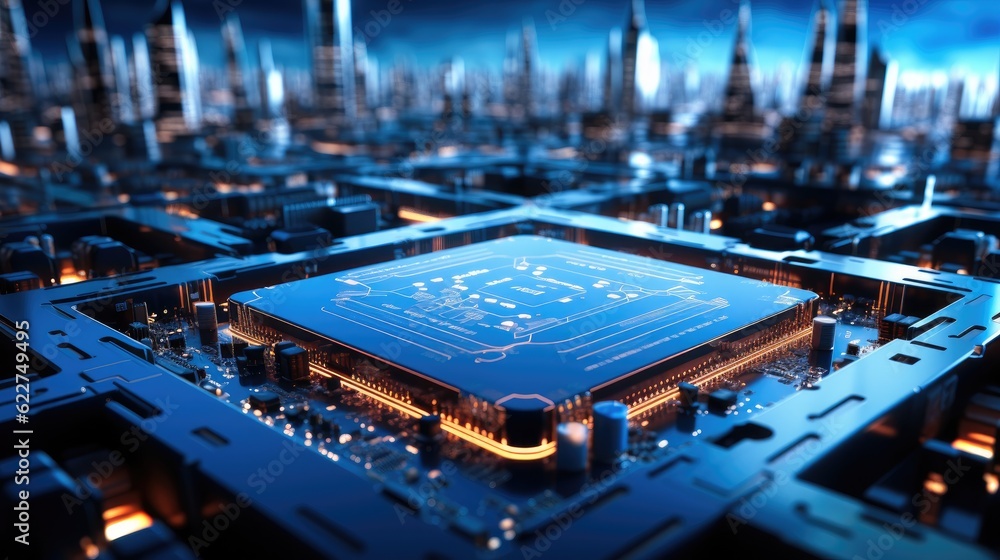 Aufkleber integrated communication processor, central computer processors cpu concept, motherboard digital chi