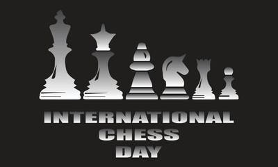 International Chess Day Logo and Background Illustration Simple Design