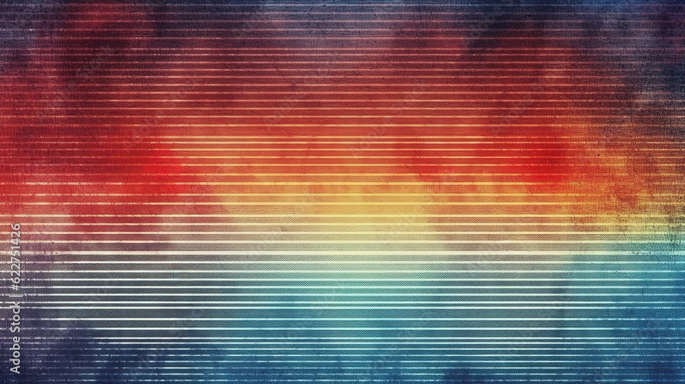 Wall mural wallpaper for vintage horizontal scanlines with vignette border retro. generative ai