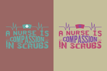 
A Nurse Is Compassion In Scrubs, Nurse Heart Shirt, Half Leopard Nurse, Nurse Lover, Nurse Shirt EPS JPG PNG for Nurses, Nursing Life