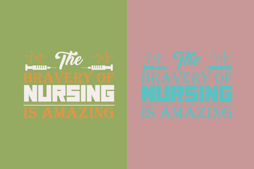 The Bravery Of Nursing Is Amazing, Nurse Heart Shirt, Half Leopard Nurse, Nurse Lover, Nurse Shirt EPS JPG PNG for Nurses, Nursing Life
