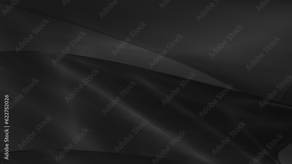 Poster abstract black background with smooth lines in 3d rendering for posters concept