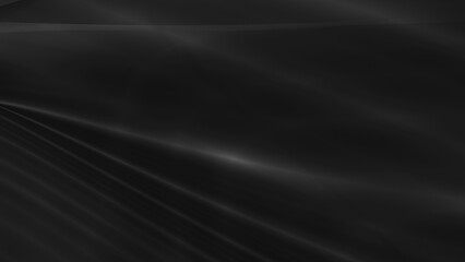 Abstract black background with smooth lines in 3d rendering for posters concept