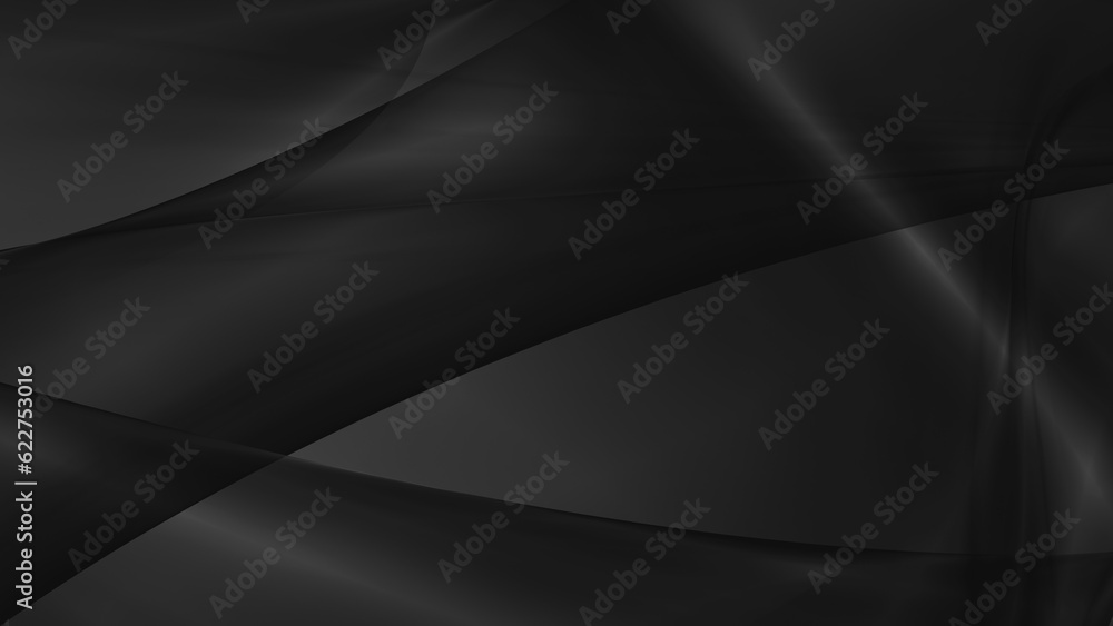 Poster abstract black background with smooth lines in 3d rendering for posters concept