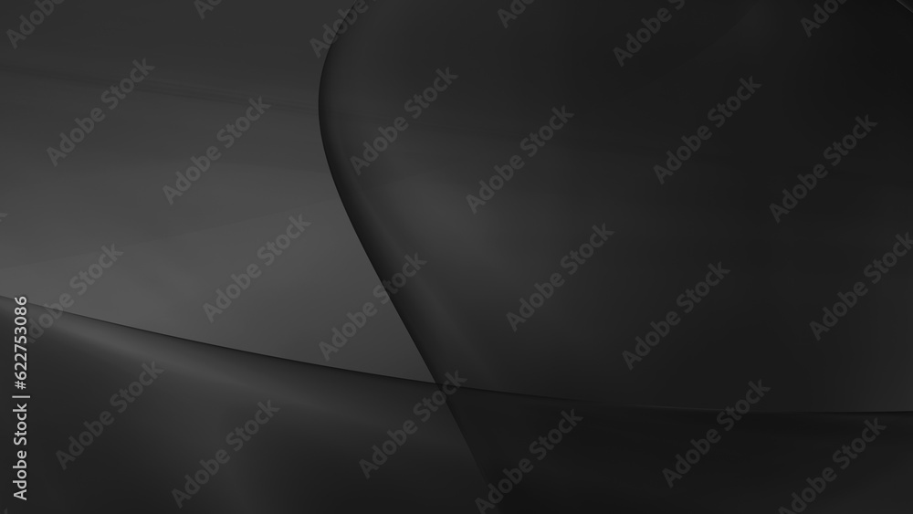 Poster abstract black background with smooth lines in 3d rendering for posters concept