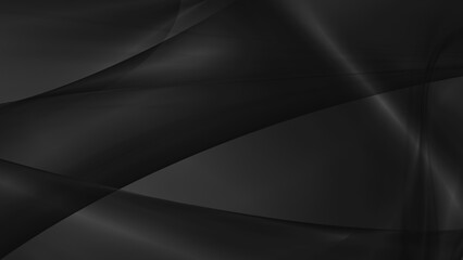 Abstract black background with smooth lines in 3d rendering for posters concept