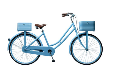 Dutch bicycle from different views. Png isolated on transparent background. 3D render