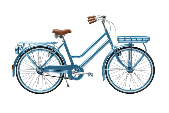 Dutch bicycle from different views. Png isolated on transparent background. 3D render