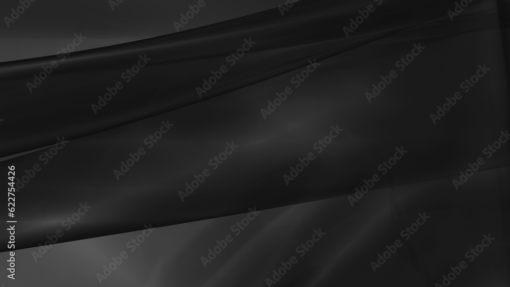 Poster abstract black background with smooth lines in 3d rendering for posters concept