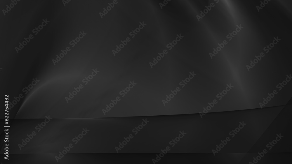 Poster abstract black background with smooth lines in 3d rendering for posters concept