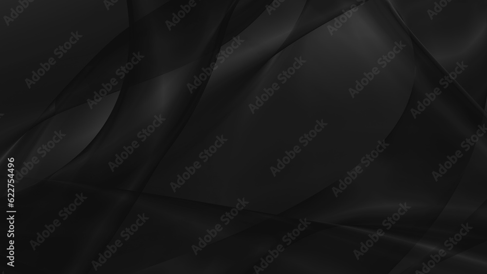 Poster abstract black background with smooth lines in 3d rendering for posters concept
