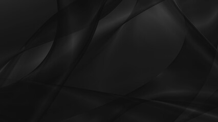 Obraz premium Abstract black background with smooth lines in 3d rendering for posters concept
