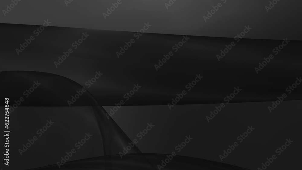 Poster abstract black background with smooth lines in 3d rendering for posters concept