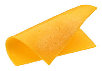 Processed cheese, burger cheese slice isolated on white background