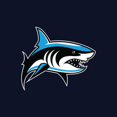 Mascot shark esport game vector logo design template